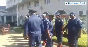 Zimbabwe Republic Police (ZRP) Commissioner-General Godwin Matanga greets five members of the ZRP contingent returning from the United Nations Mission in South Sudan at Police General Headquarters on Thursday morning. He also bid farewell to two officers, Chief Inspector Lucia Mugweni and Assistant Inspector Witness Zano assigned to the United Nations Interim Security Force for the Abyei region. The region is a disputed area between Sudan and South Sudan. Those returning are Sergeants Epiphania 