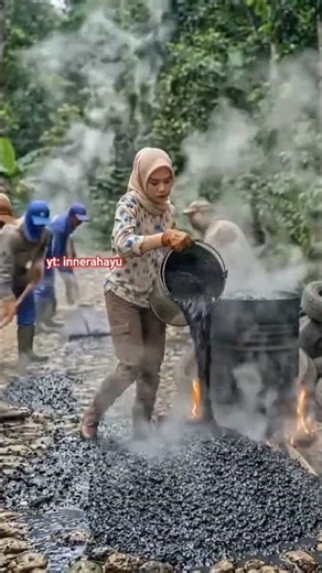 This road is made from old tires… would you trust it? ♻️🚧😳