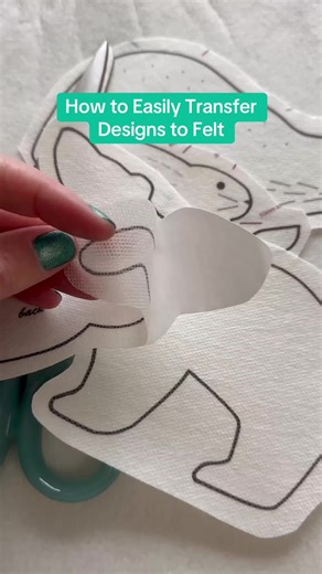 An easy way to transfer designs to felt when making DIY ornaments.⁣ ⁣ Tracing with a sharpie or tailor’s pen/pencil is perfectly fine - it’s how I transferred patterns and shapes to felt for years. It’s inexpensive and the materials are something people tend to have at home.⁣ ⁣ BUT if you’ve struggled with that or just don’t like to do it that way, try this wash away self adhesive stabilizer. It’s easy to use and my felt ornament patterns are already designed with this material in mind.⁣ ⁣ You d