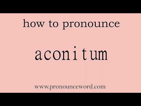 aconitum: How to pronounce aconitum in english (correct!).Start with A. Learn from me.