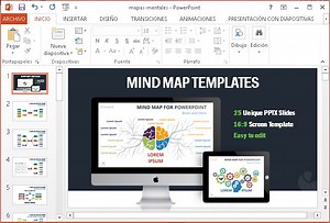 Plantilla Powerpoint de Mapa mental - Plantillas Power Point gratis