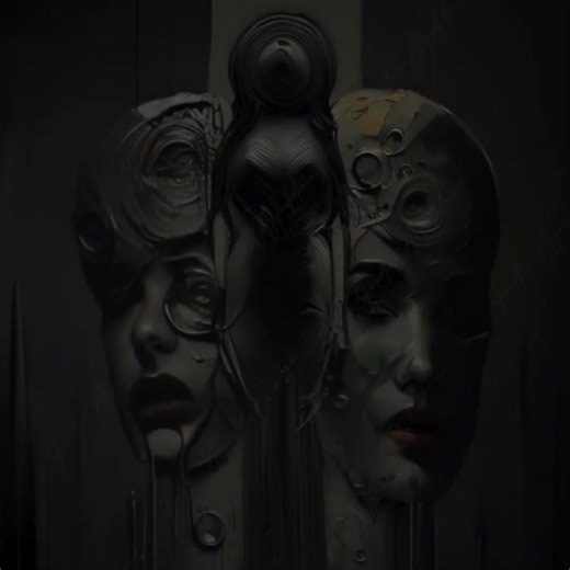 Cybernetic Divinity Modern Luxury Art | Haunting Abstract Portrait for Interiors