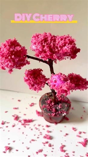 DIY Cherry Blossom Tree || Spring Season || Japanese Cherry #shorts #craft #flowers #sakura #viral