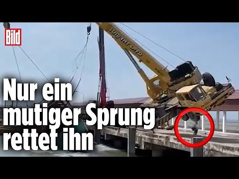 Bergung geht schief: Kran im Wasser statt Schiff an Land | Thailand