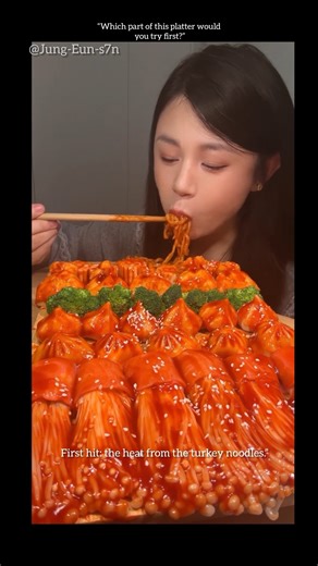 Exploding Spicy Turkey Noodles Platter #mukbang #eatingshow #eating #mgfoodandmukbang