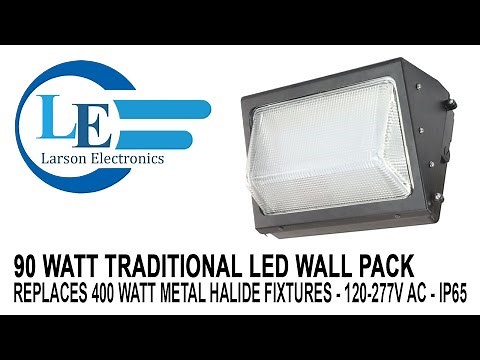 90 Watt Traditional LED Wall Pack - Replaces 400 Watt Metal Halide Fixtures - 120-277V AC - IP65