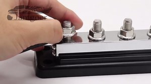 600A Bus Bar Heavy Duty Power Distribution Block 48V DC Busbar Box with 8X M10(3/8") Terminal Studs for Battery Marine Automotive RV Car Truck (Black)