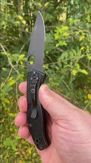 Spyderco Tenacious Light Weight Folding Knife 7.77 inch Stainless Steel Blade Black Handle & Blade