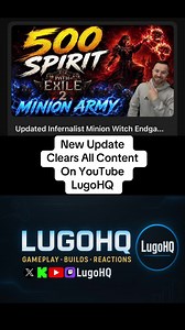 In this updated Infernalist Minion Witch Endgame Guide for Path of Exile 2 0.5 Return of the Ancients, I showcase the latest and strongest version of the build so far. With a massive 500 Spirit setup, we're able to field an incredible minion army while maintaining excellent damage, survivability, and endgame bossing potential. This guide covers everything you need to play the build successfully, including Spectres, minion setup, skill gems, gear progression, passive tree choices, ascendancy poin