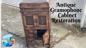 284K views · 1.5K reactions | Restoration of an Antique Gramophone cabinet plus DIY scroll saw | Flipping Drawers | Facebook