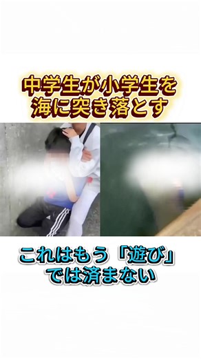 中学生が小学生を海に突き落とす事件