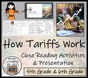 How Tariffs Work Close Reading Comprehension Activities | 5th Grade & 6th Grade