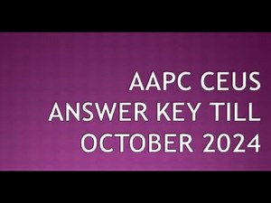 AAPC CEUs Answer Key till OCTOBER 2024