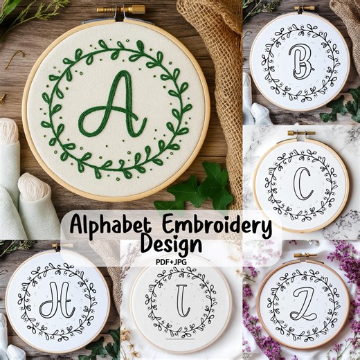 Alphabet Personalized Christmas Ornaments, 26 Flower Letter Embroidery PDF, Hand Embroidery Alphabet, Hand Stitched Alphabet Digital - Etsy Canada