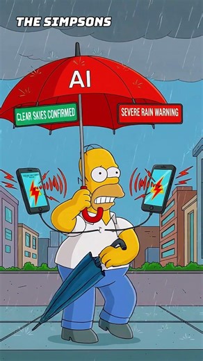 Homer Simpson’s Umbrella Fights His Weather App 😂 #thesimpsons