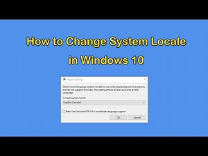 How to Change System Locale in Windows 10
