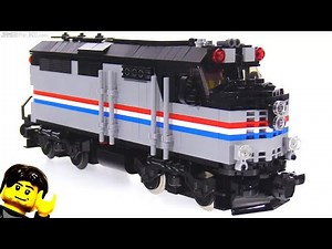 🔄 LEGO custom Amtrak EMD F40PH train locomotive MOC from Apr 12, 2018