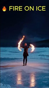 Fire on ice Watch till the end 🔥❄️