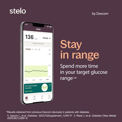 The latest in glucose tracking is here. Stelo is a glucose biosensor that monitors glucose levels to help stop prediabetes from progressing. | Stelo