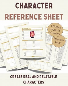 Character Profile|| Digital or Printable Character Planner, Character Template, Character Reference Sheet, Character Development for Writers - Etsy