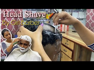 Smooth And Satisfying Head Shave Ever 🪒By A Indian Lady Barber😱
