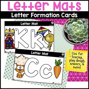 Letter Mats Alphabet Formation Cards - Beginning Sound Letter Formation Mats