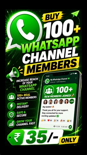 Buy Real whatsapp channel members at cheapest price using this Cheap smm panel at ₹35 only for 100.
