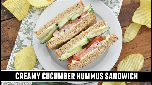 Creamy cucumber hummus sandwich | Healthy 10-minute recipe