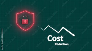 Cost reduction concept animation, corporate business efficiently save cost and company resources by reduction of unnecessary expenses.