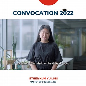 #SUSSClassOf2022: 😇💕 For Ether Kum, SUSS Counselling graduate, her way of giving back to society is to support everybody she can in their respective journeys. 🏩 Find out more about her journey in pursuing the Master of Counselling programme at SUSS from the video below. 👉🏻 Learn more about SUSS Convocation 2022: https://suss.to/3igz0eO #SUSSsg #singaporelife #singapore #education #socialsciences #higherlearning #lifelonglearning #inclusivelearning | Singapore University of Social Sciences