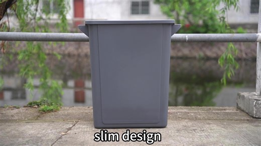 65 Litre 17 Gallon Plastic Slim Jim Office or Kitchen Recycling with Optional Handle Trash Cans Dustbin Waste Bin