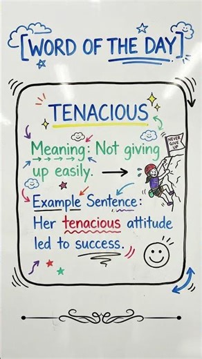 Day 14 | Tenacious | Never Give Up with 'Tenacious' #SwiftVocab #wordoftheday