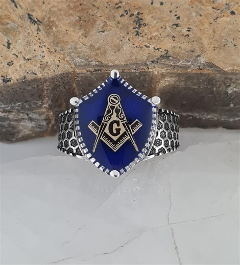 Handmade Sterling Silver Masonic Ring: Freemason Compass Design - Etsy