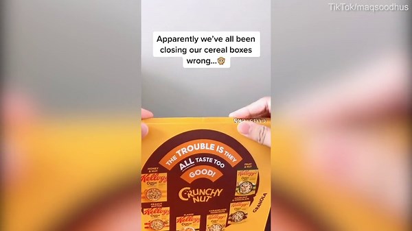 TikTok user reveals genius hack to close cereal box