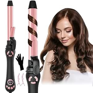 Rotating Curling Iron - 1 Inch Automatic Curling Iron for Long-Lasting Curls Waves, 2 Speed Rotating CurlingWand 20 Temperature 250°- 450°F, Self CurlingIrons Long Barrel Dual Voltage