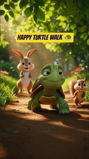 Happy Turtle Walk 🐢 | Cute Kids Rhyme | Slow & Steady Song for Children