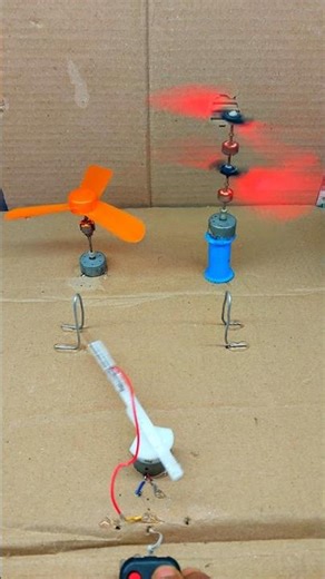 Mini Wind Power Generator Using DC Motor #tech #motor #toys #dcmotor #shorts