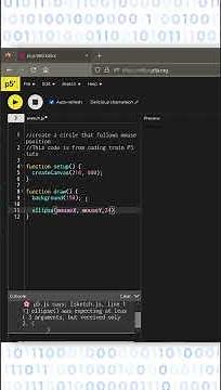 Create a Simple Shape that Follows Mouse Position #javascript #p5js #shorts