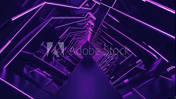 Polygon (MATIC) layer-2 flow Violet neon highways stackingmerging in a prismatic tunnel.