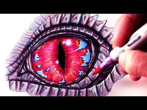 Drawing an Opal Coloured DRAGON EYE - Time Lapse