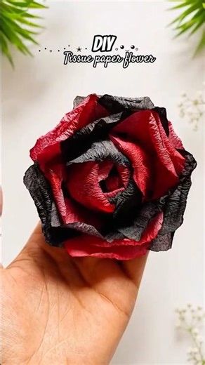 How to make a Flower with Tissue Paper🌹/ DIY Flower Idea in Two Colours💡#shorts #flowers #diy #rose