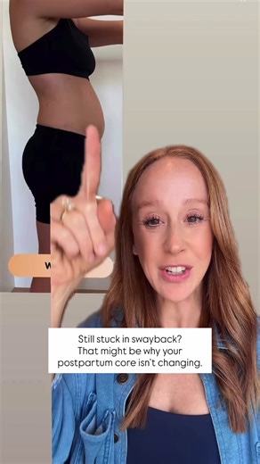 Sway back posture is super common. It’s characterized by the pelvis and hips jutting forward, the trunk leaning heavily on the lower back, and the glutes tucked under, leading to a protruding lower belly. This posture often results from energy conservation efforts as we are holding our babies so often postpartum, but it can become our new norm and it can stick around if we aren’t aware. Over time we typically see this posture result in increased stress on the lower back and SI joints, overstretc