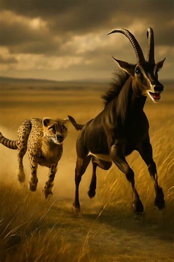 Leopard Chases Black Antelope! 🐆⚡ | Epic Wildlife Hunt | Nature Shorts