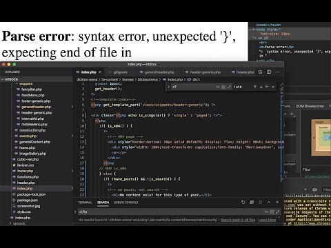 PHP HOW TO FIND: "Parse error: syntax error, unexpected end of file in..."