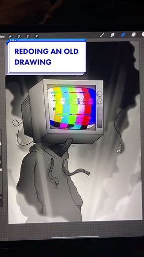 Redoing Glowing TV Head Drawing | Drawing Trend