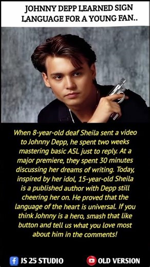 Johnny deep learned sign Language for a young fan..#shorts #facts #history #inspiration #johnnydepp