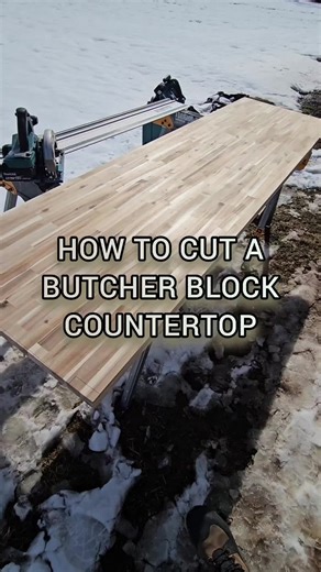 Tips for cutting wood butcher block countertops. #tips #diy #tools #kitchen #asmr