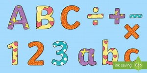 Funky Patterned Display Letters and Numbers Pack 1