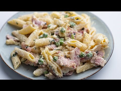 Creamy Pasta With Smoked Bacon And Peas Recipe