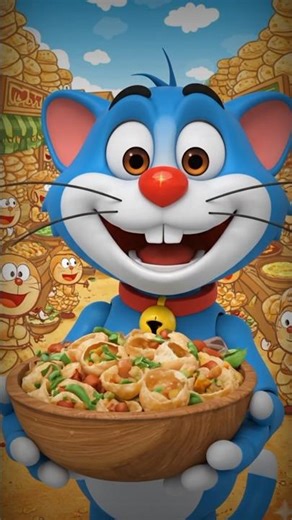 Wait for the Pani Puri Waterfall! 💦😮 #Animation #cartoon #trending